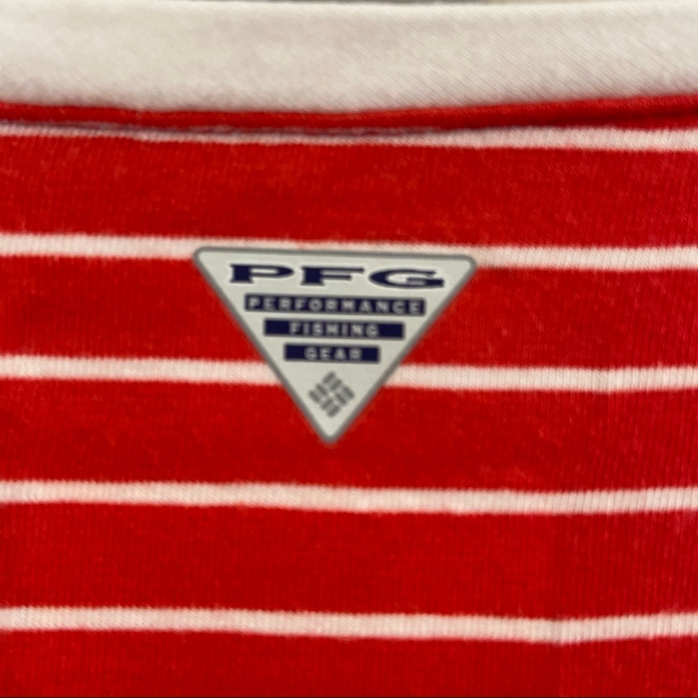 Columbia Omni-Wick PFG Striped Short Sleeve Top. Size Small. - Picture 5 of 9
